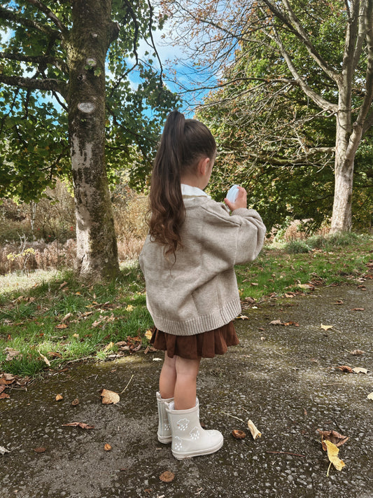 Oversized taupe cardigan